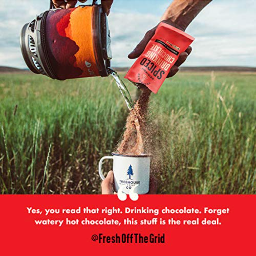 Treehouse Originals - Wholesale Hot Cocoa Mix/Kit - Cinnamon Chili Organic Dark Hot Chocolate, Single Serving6