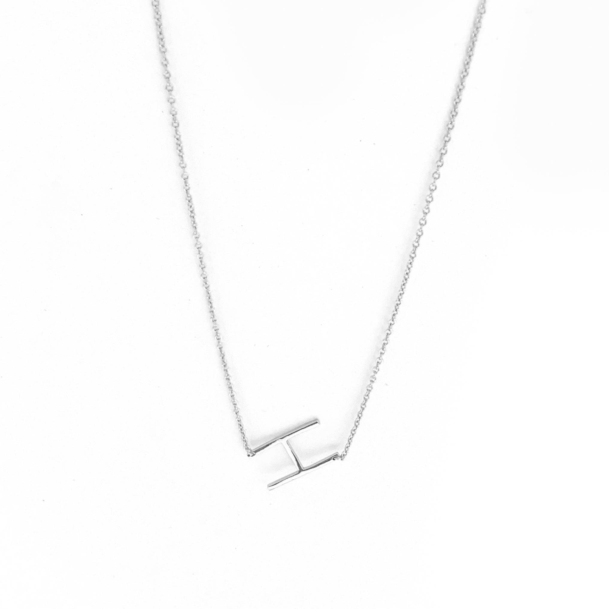 Marlyn Schiff - Wholesale Pendant/Charm Necklace - sterling silver sideways initial necklace3