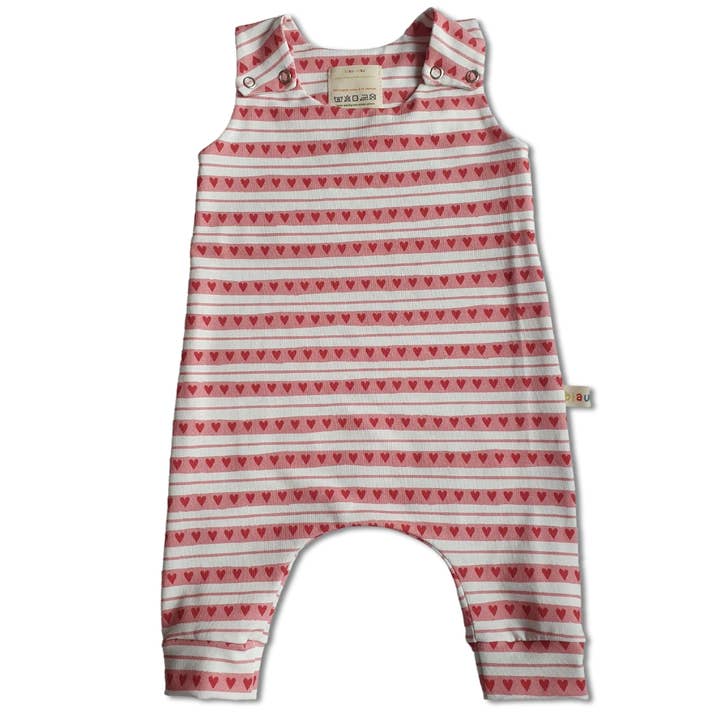 Love Hearts Organic Cotton Jersey Romper for wholesale by biau-biau Ireland