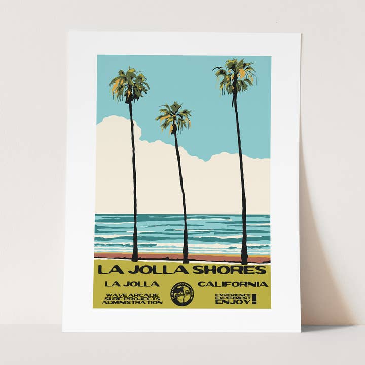 La Jolla Shores Art Print | 16x20 | San Diego Art for wholesale by WAVE ARCADE