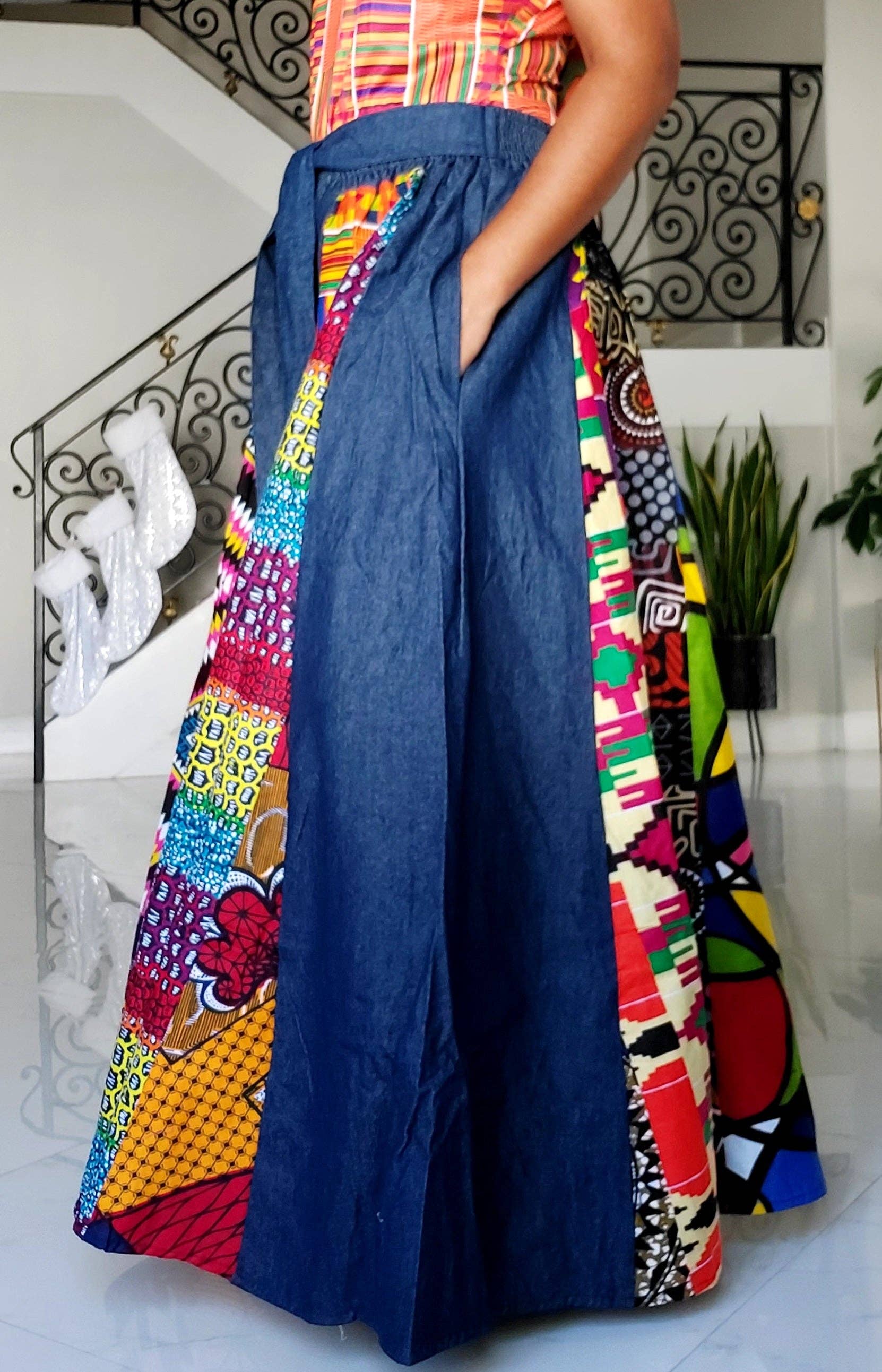 India Batik – Calças - Mulher por atacado – 702- Calça Palazzo Mulher - Gango/Multi-Estampas2