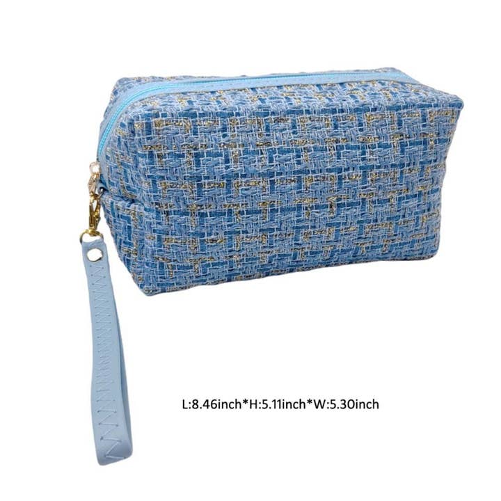 MiMi Wholesale - Wholesale Pouch - Women's - EG10307 Tweed Pouch With Wristlet Strap1