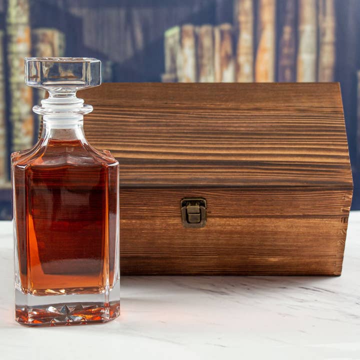 MB Brands Inc - Wholesale Decanter - Custom Wood Box With Classic Decanter - Add Your Logo Here - Add Your Brand Name - Add Your Design2