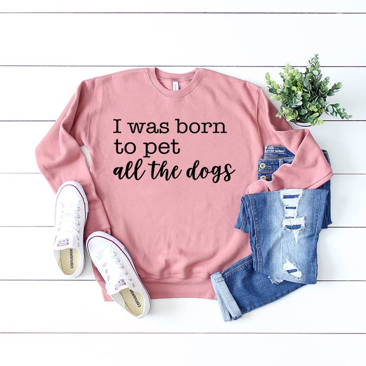 Polaire « Je suis née pour caresser tous les chiens » pour la vente par Squishy Faces