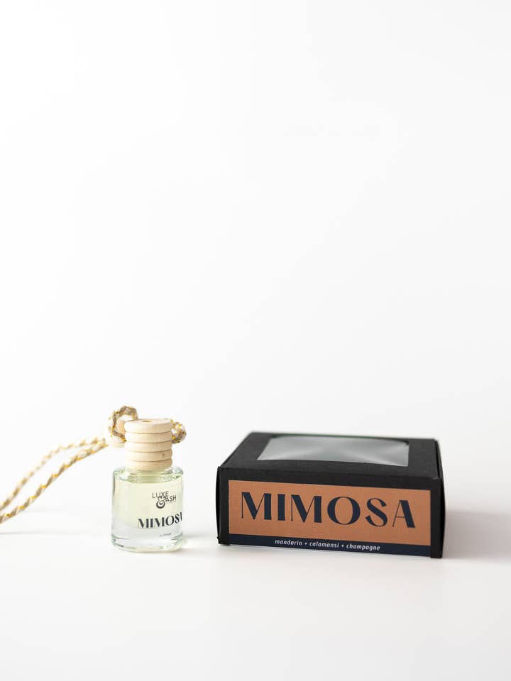 MIMOSA - Diffuseur/assainisseur d'air pour voiture pour la vente par Luxe & Ash Candle Co.