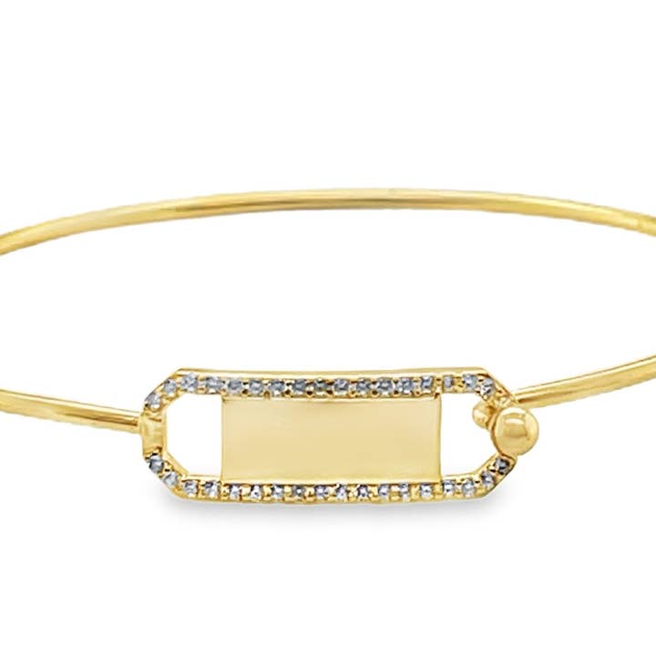 Engravable Rectangle CZ Bangle for wholesale by Atlanta Jewelers Supply