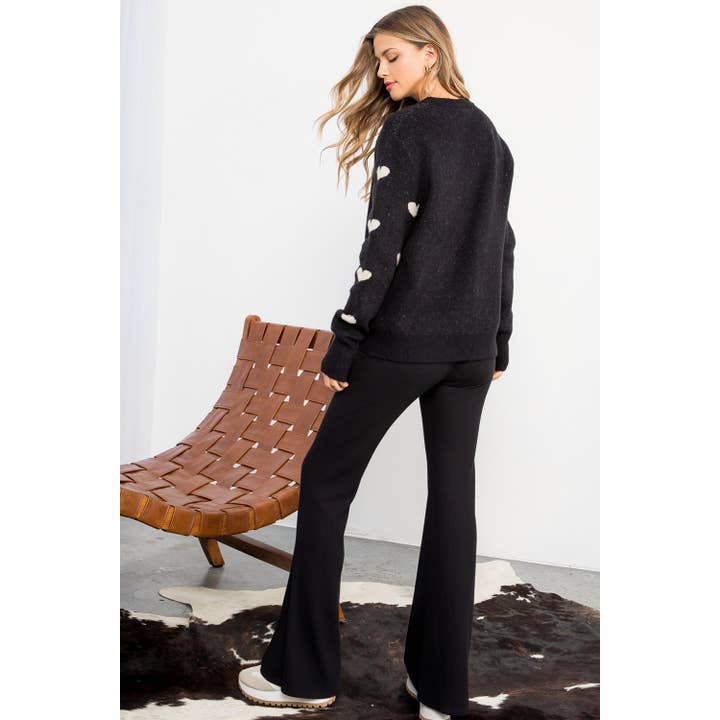 BLACK Knit Hearts Sweater for wholesale on Faire4