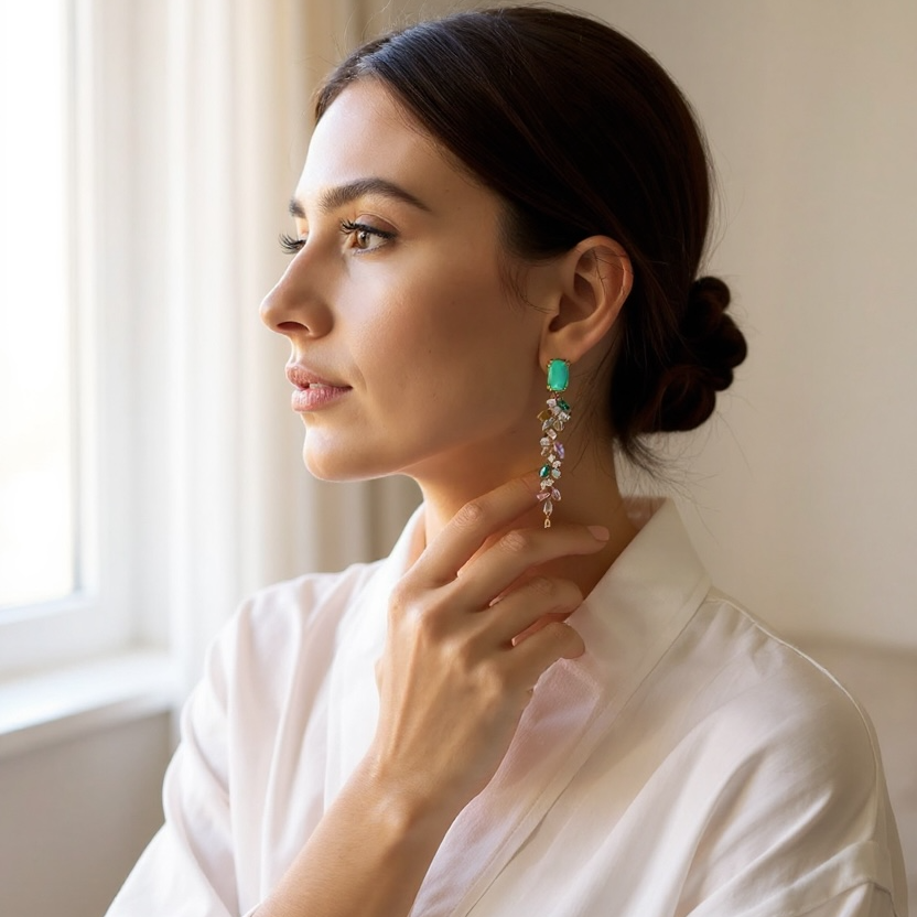 Athena Bridal Jewellery - Wholesale Dangle Earrings - CUBIC ZIRCONIA COLLECTION - SPARKLE DROP EARRINGS - CZER827 5