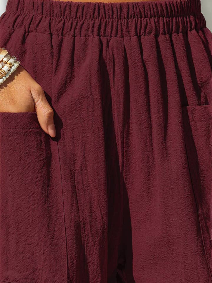 Lily Clothing - Wholesale Pants - Women's - COTTON AND LINEN HOLIDAY STRETCH WAIST OVERALLS18