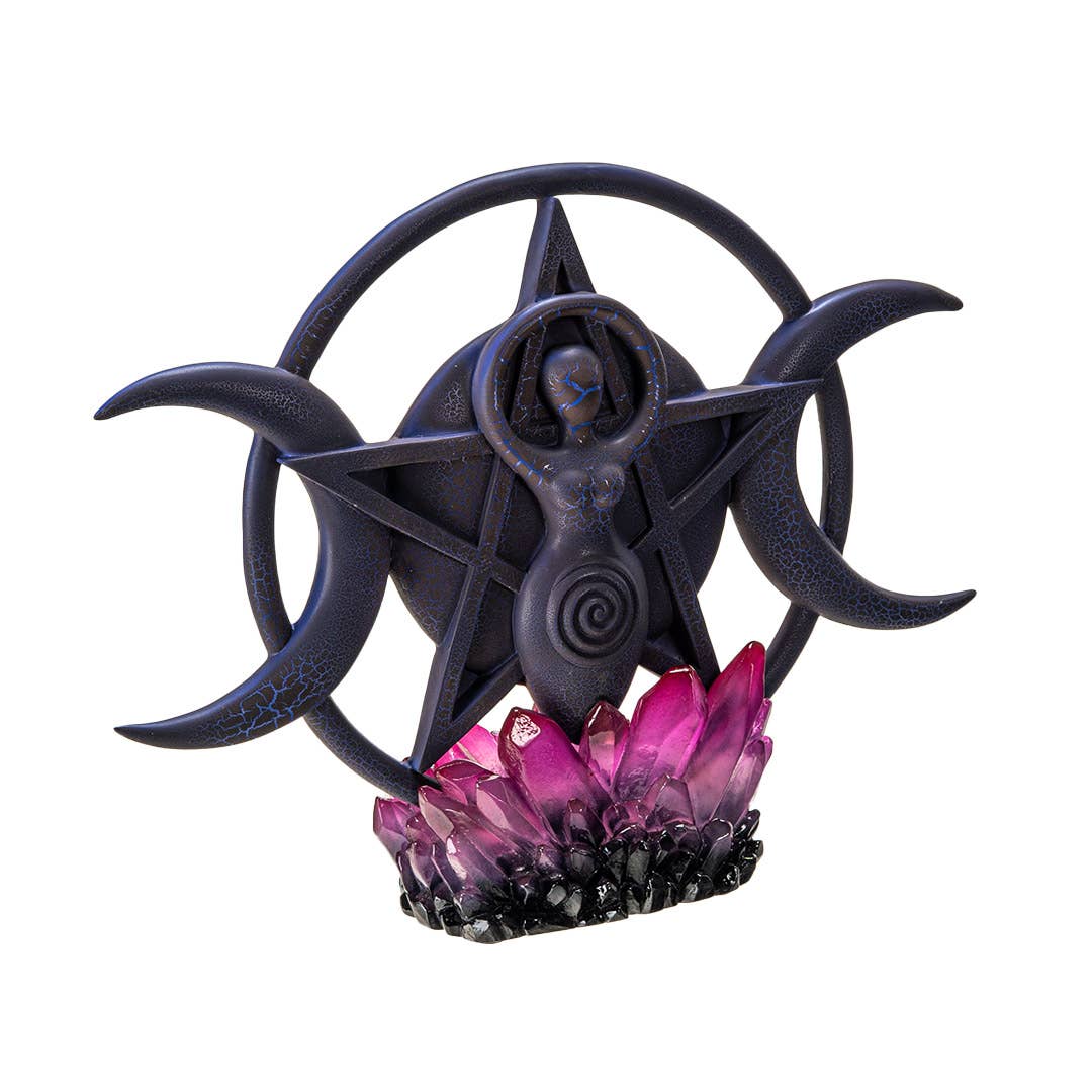 Pacific Trading - Wholesale Decorative Tabletop Object - Triple Moon Spiral Goddess with LED Base2