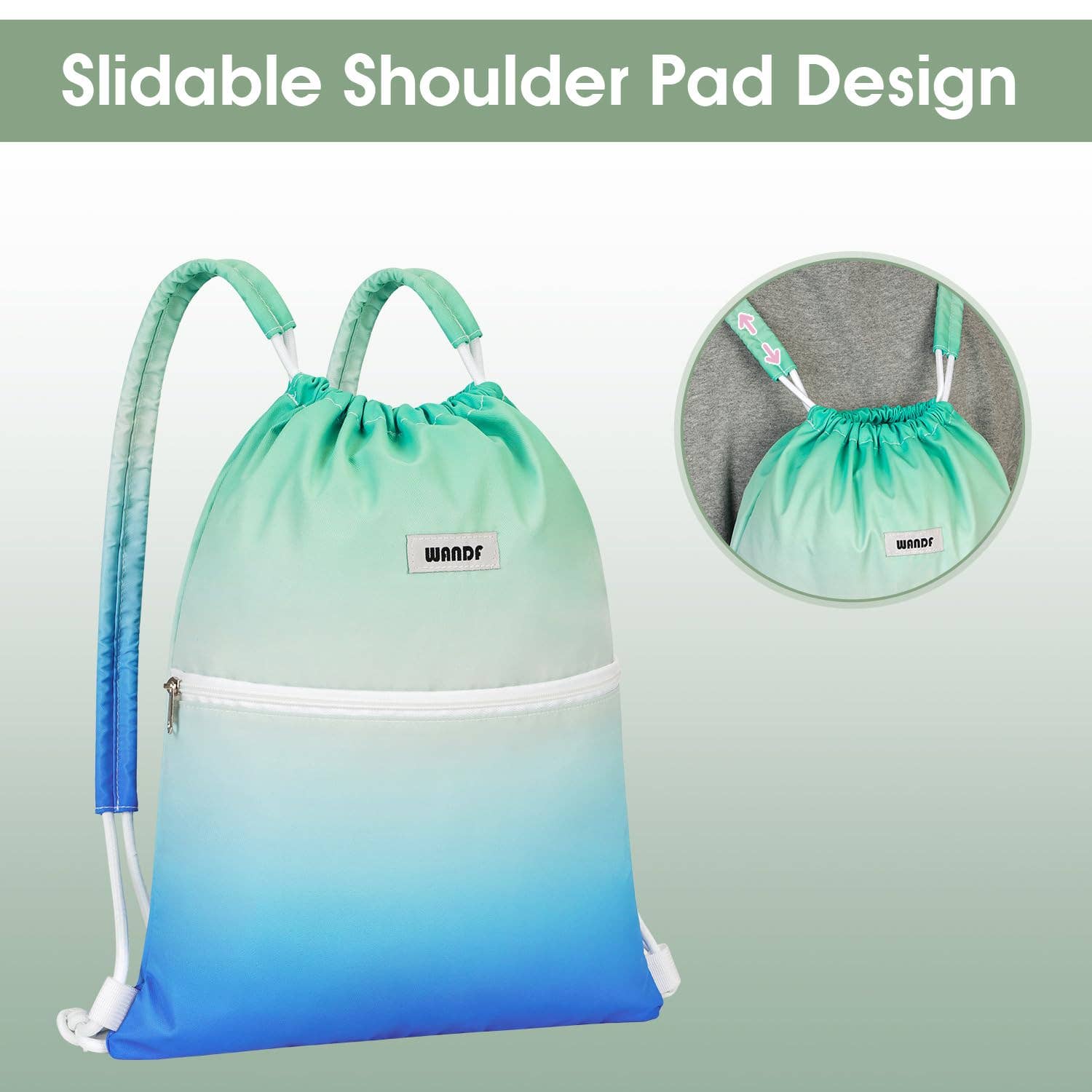 wandf - Wholesale Tas met trekkoord - Uniseks - Sportieve rugzak met trekkoord en dubbele schouderpads23