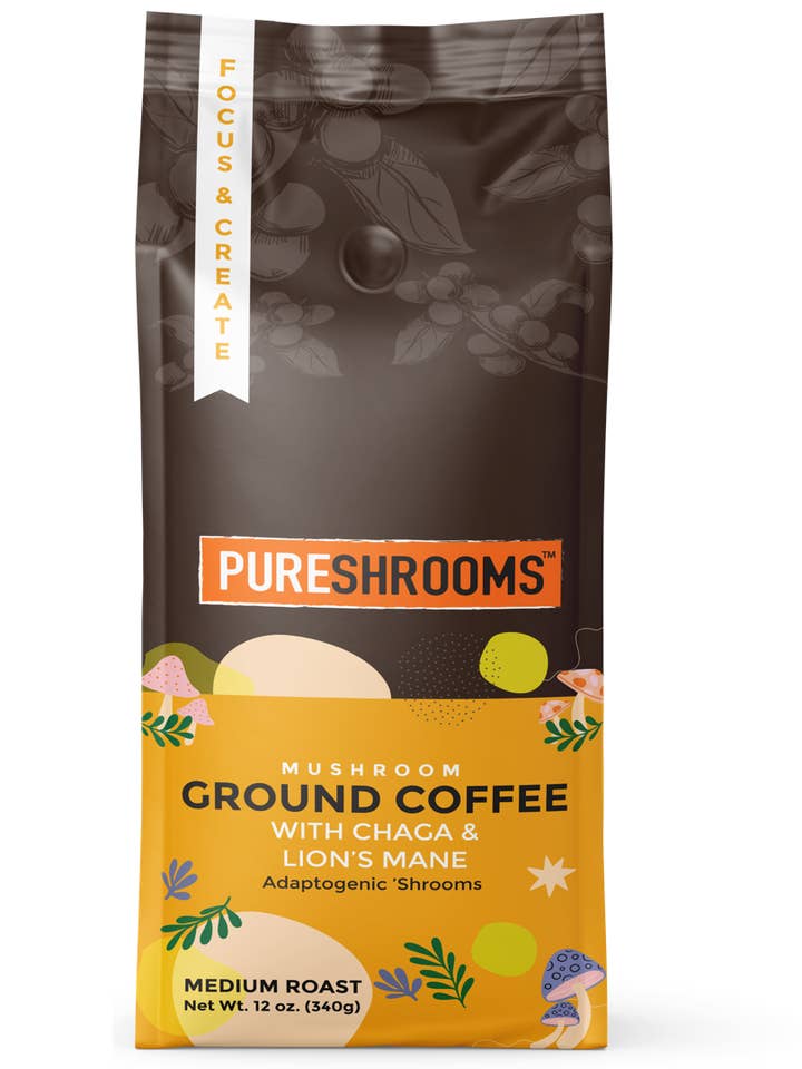 PureShrooms Focus & Create Mushroom Ground Coffee for wholesale by PureShrooms Inc.
