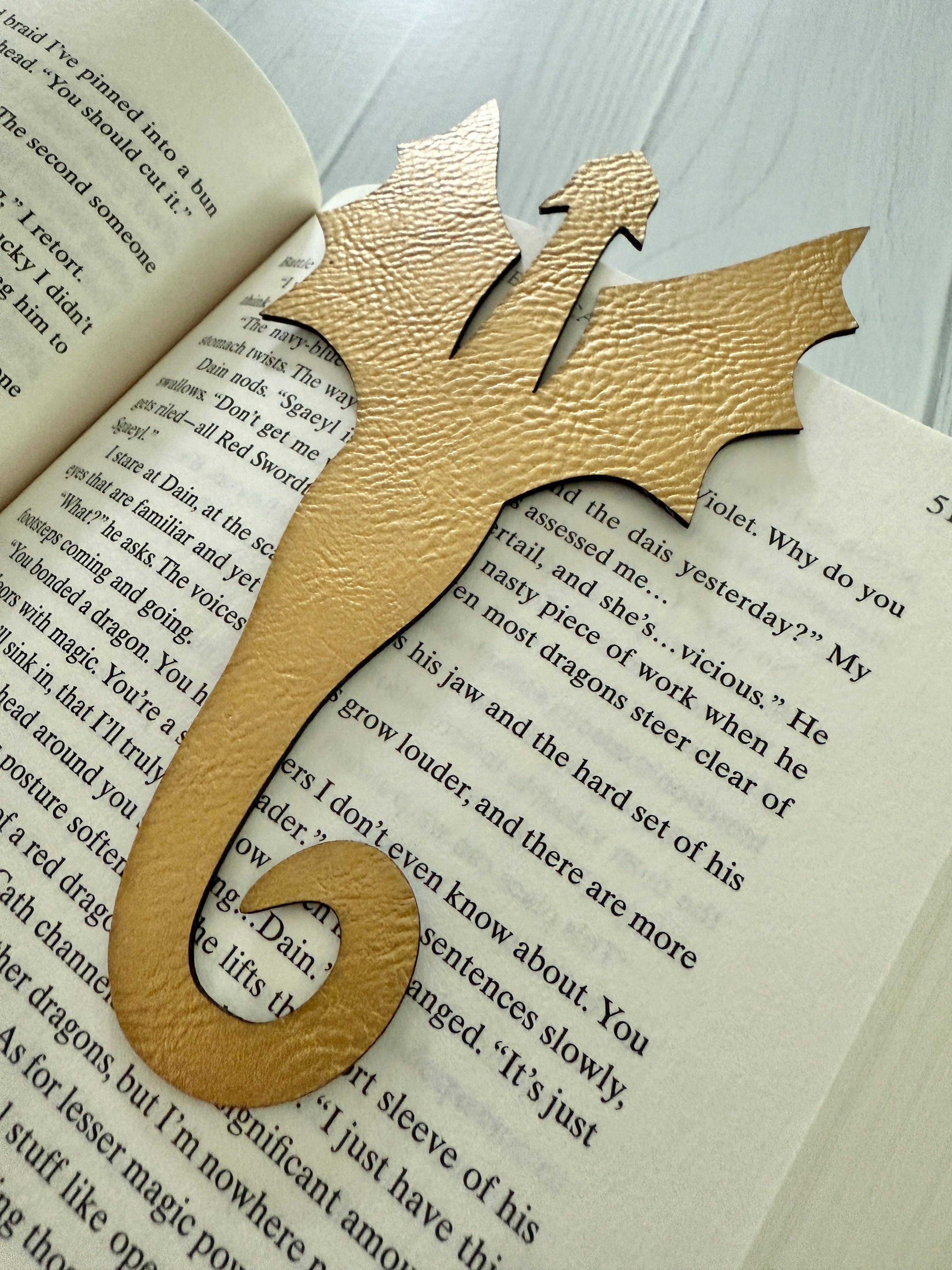 zoo&roo - Wholesale Bookmark - Gold dragon vegan leather bookmark | fantasy book merch3