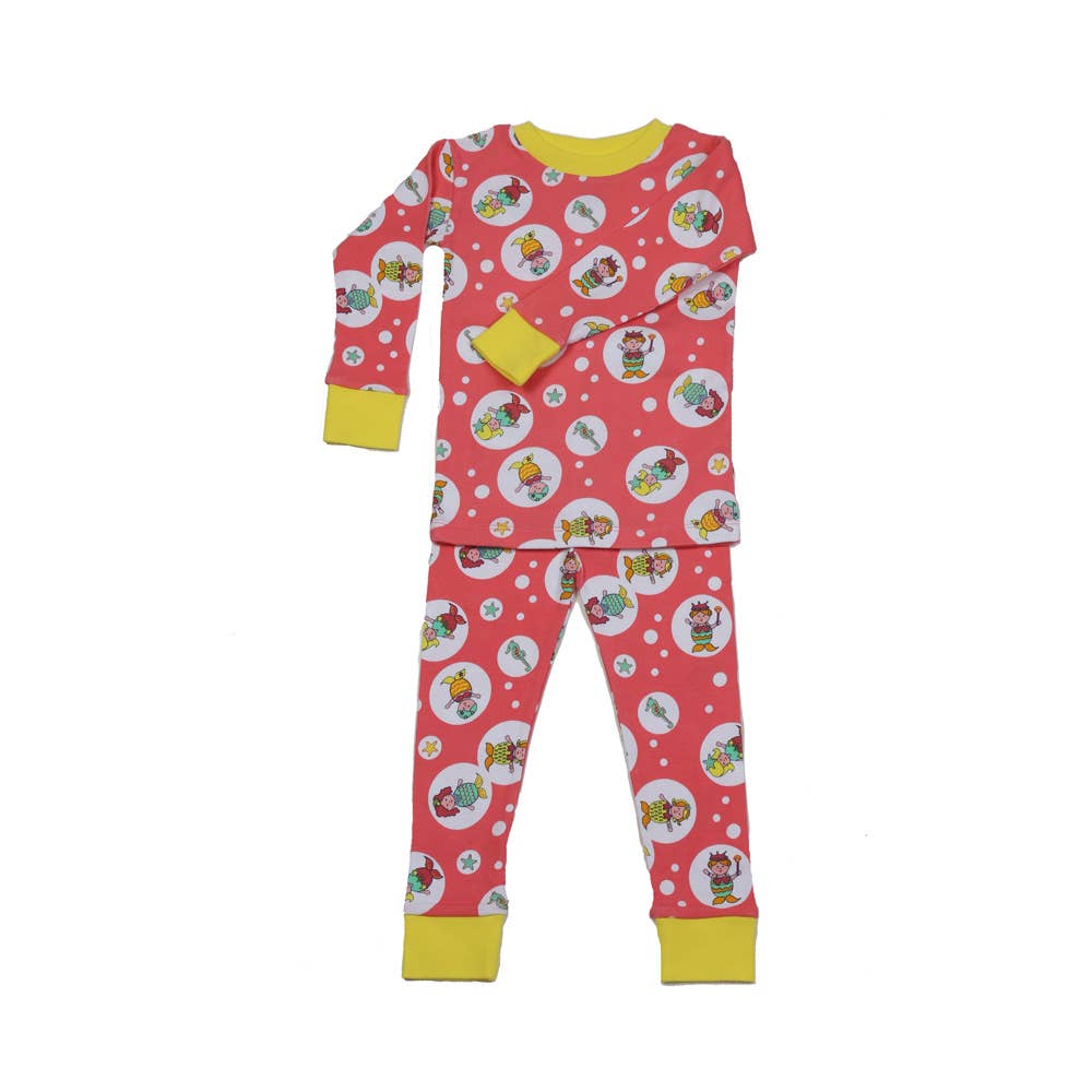 New Jammies - Wholesale Sleepwear Set - Kids - Mermaid Bubbles Organic Cotton Pajamas