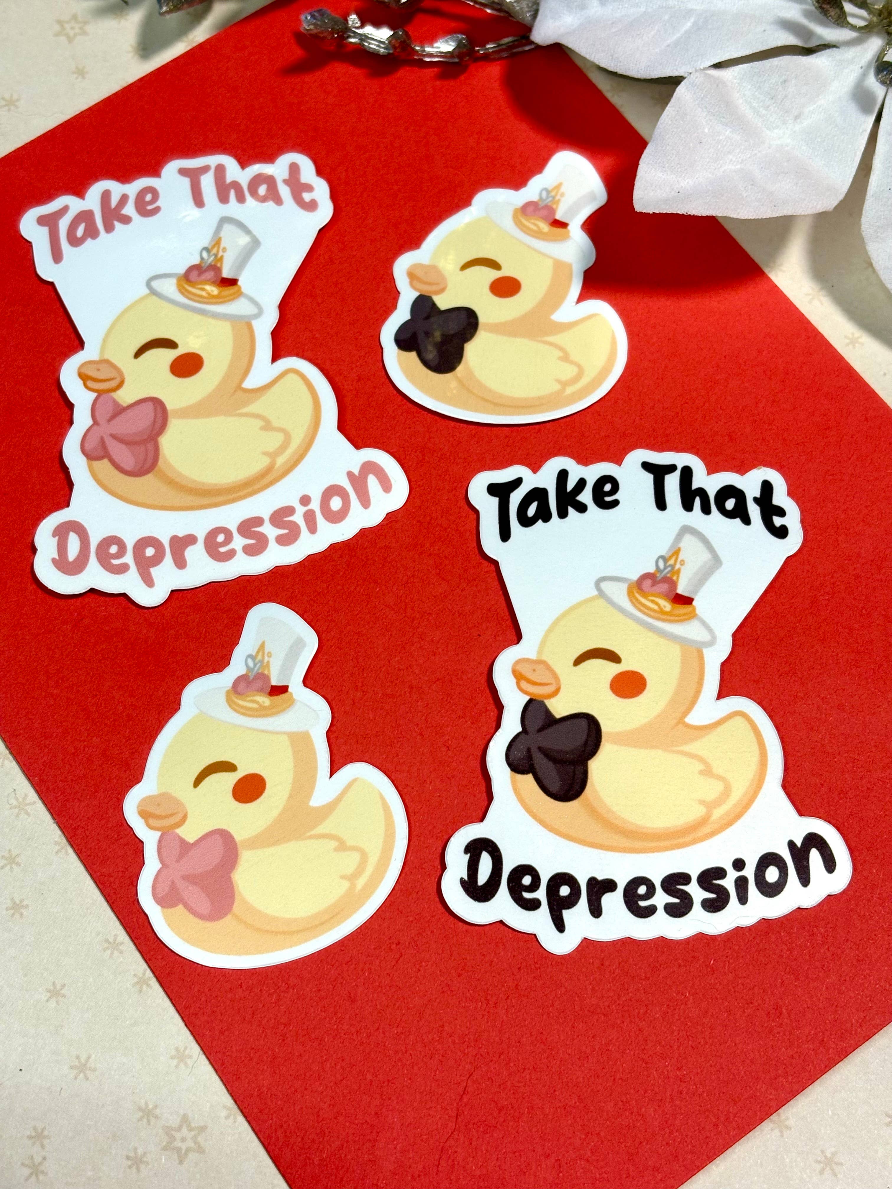 Winterra LLC – wholesale Klistermärke – Take That Depression Duck vinylklistermärken | Hazbin Hotel 5
