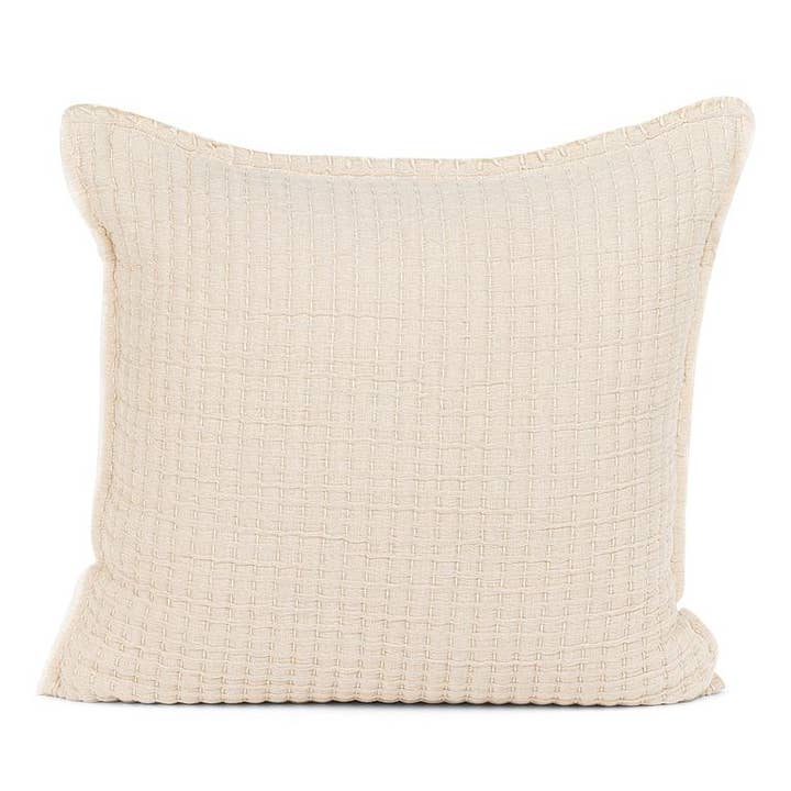 Overstitch Square Pillow-Beige-20"Sq for wholesale by Abbott