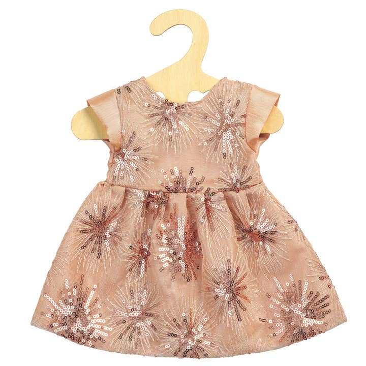 Puppen-Glitzerkleid "Rosé Gold", Gr. 35-45 CM für den Großhandel von Heless