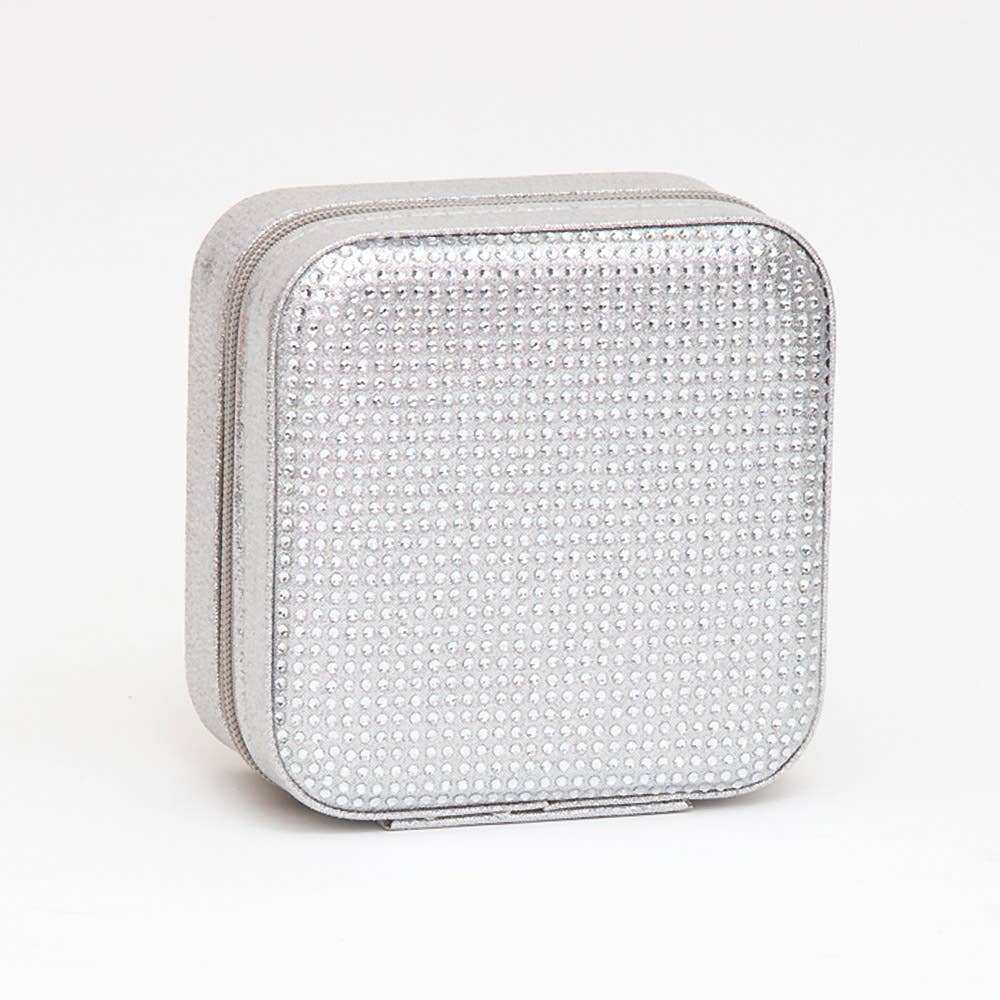 Sensibling Corp. - Wholesale Jewelry Box/Organizer - Bling Studded Square Travel Jewelry Organizer Box
8