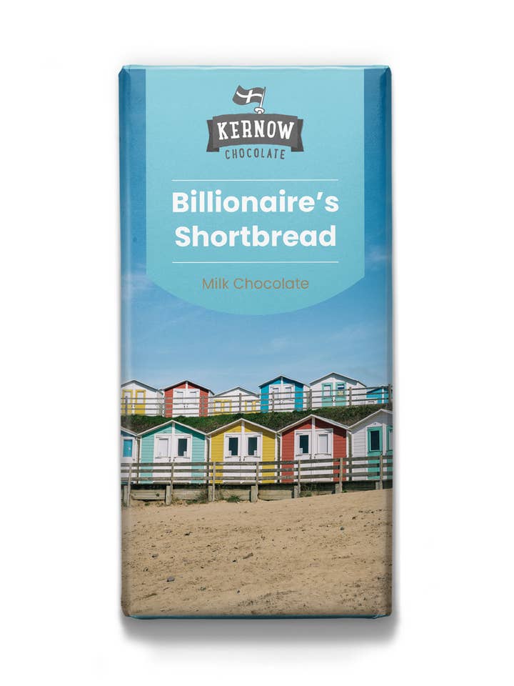 Kernow Chocolate 100-g-Milchschokoladenriegel ‚Billionaire's Shortbread‘ für den Großhandel von Kernow Chocolate