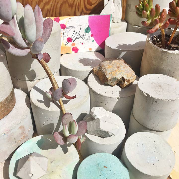 Made By Rheal - Wholesale Retailer Display Stand/Case - Trio of Concrete Display Risers Pillars Natural Unpigmented3