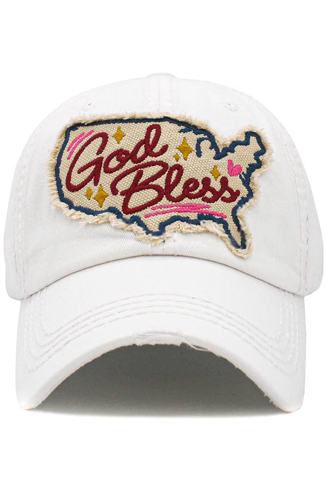 Hana - Wholesale Baseball Cap - Women's - God Bless America Washed Vintage Ballcap6