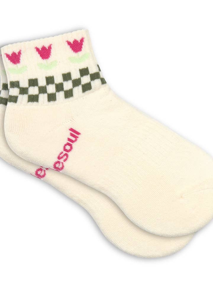 Tulip Check Kenzie Quarter Sock for wholesale on Faire0