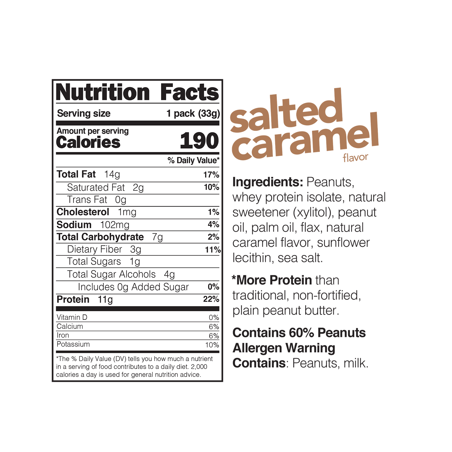 Nuts 'N More - Wholesale Nut Butter - Salted Caramel High Protein Peanut Butter Spread - 10 Pack Snack Size1