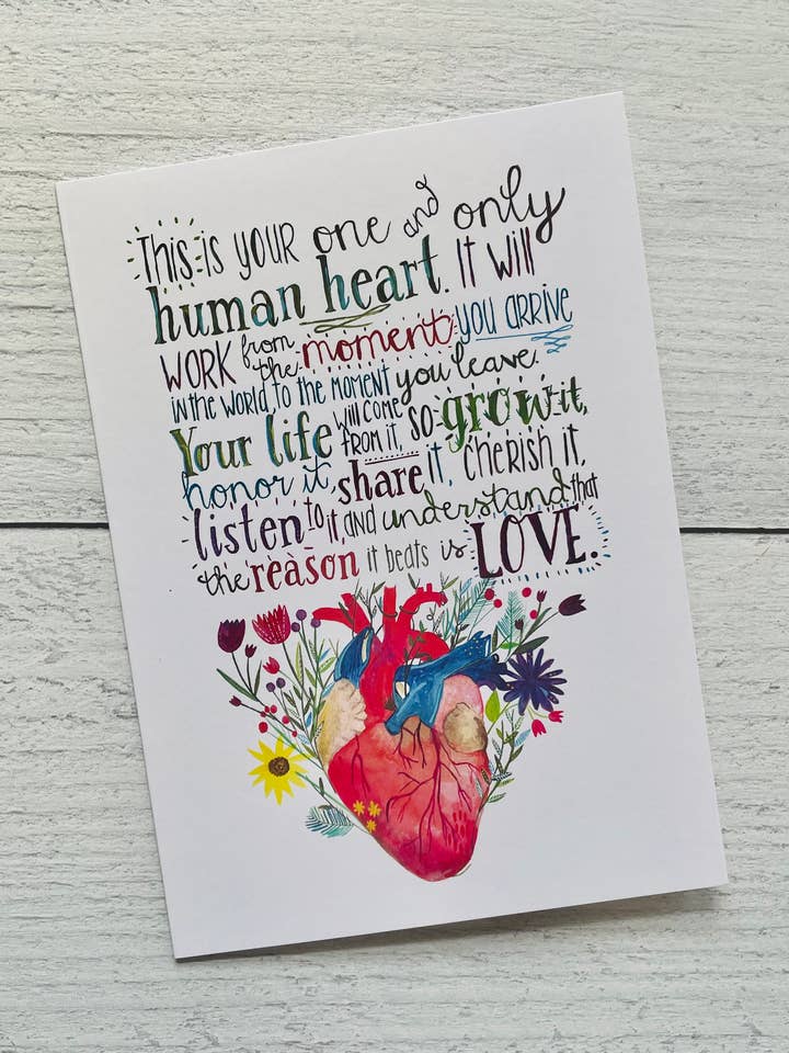 The Reason it Beats is Love Heart Card for wholesale by A Quartzy Life
