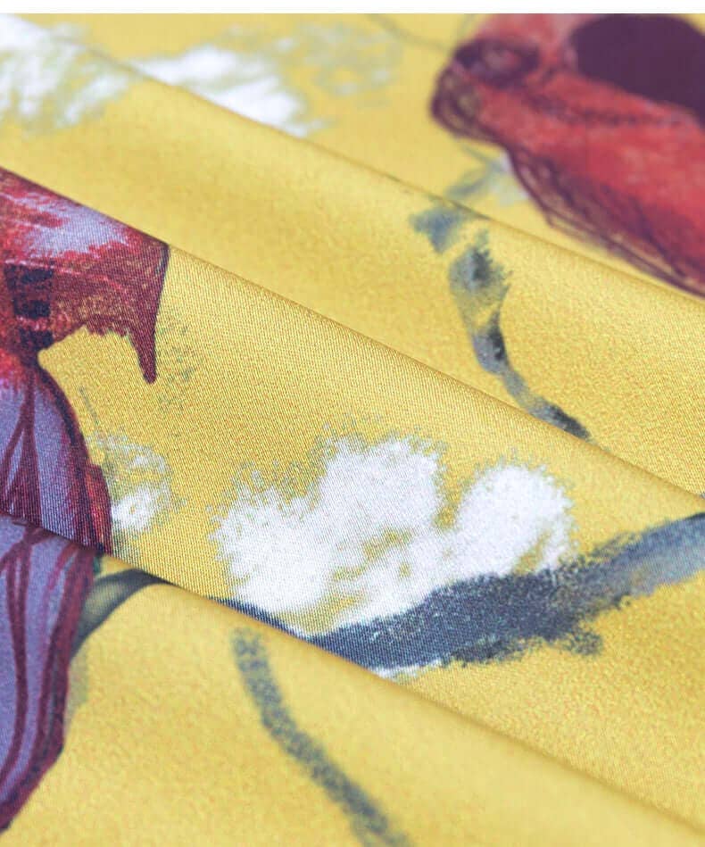 guld Kimono Morgonrock med Fåglar för wholesale på Faire8