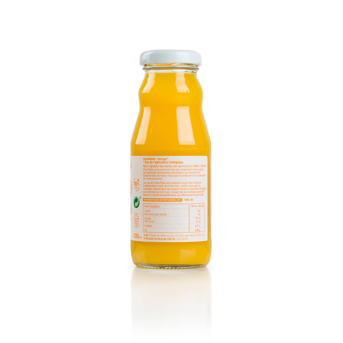 ekolo - Wholesale Fruit Juice - Organic Orange Juice, 100% squeezed, 12 units x 200 ml.4