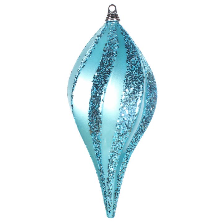 Vickerman 8'' Turquoise Candy Glitter Swirl Drop for wholesale by Vickerman