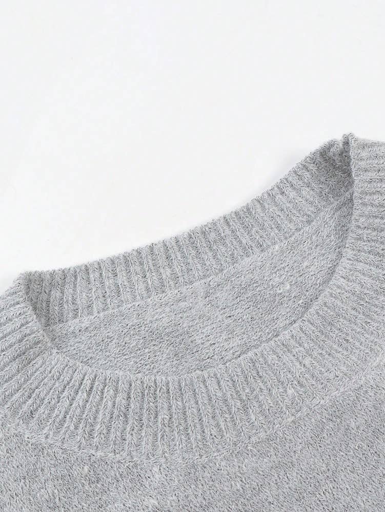 Grey Slouchy Teddy Bear Graphic Cozy Sweater for wholesale on Faire5