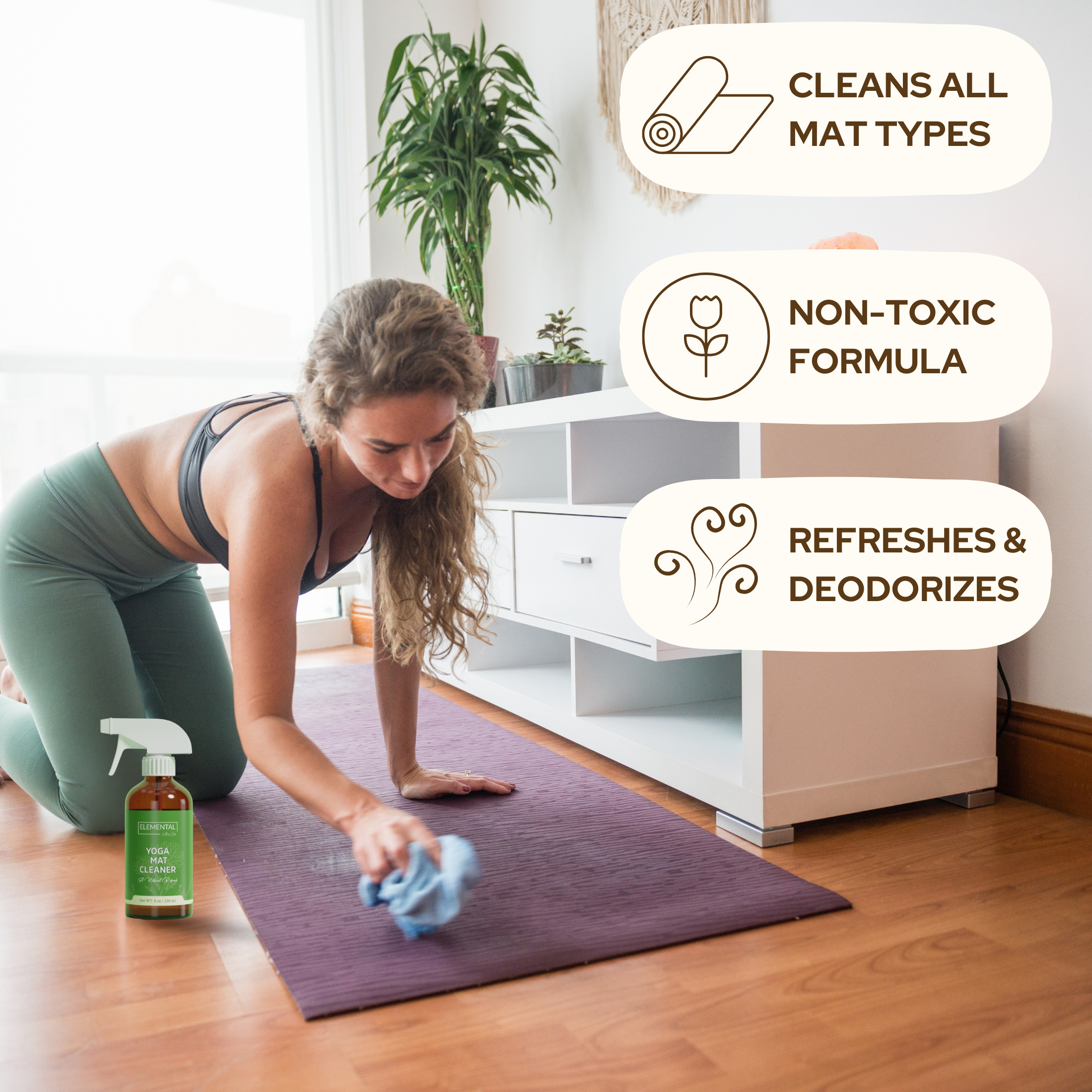 Elemental Wellness | Soap & Toxin-Free Living - Wholesale Yoga Mat Cleaner - Natural Yoga Mat Cleaner | Eco-Friendly | Grounding Aroma4