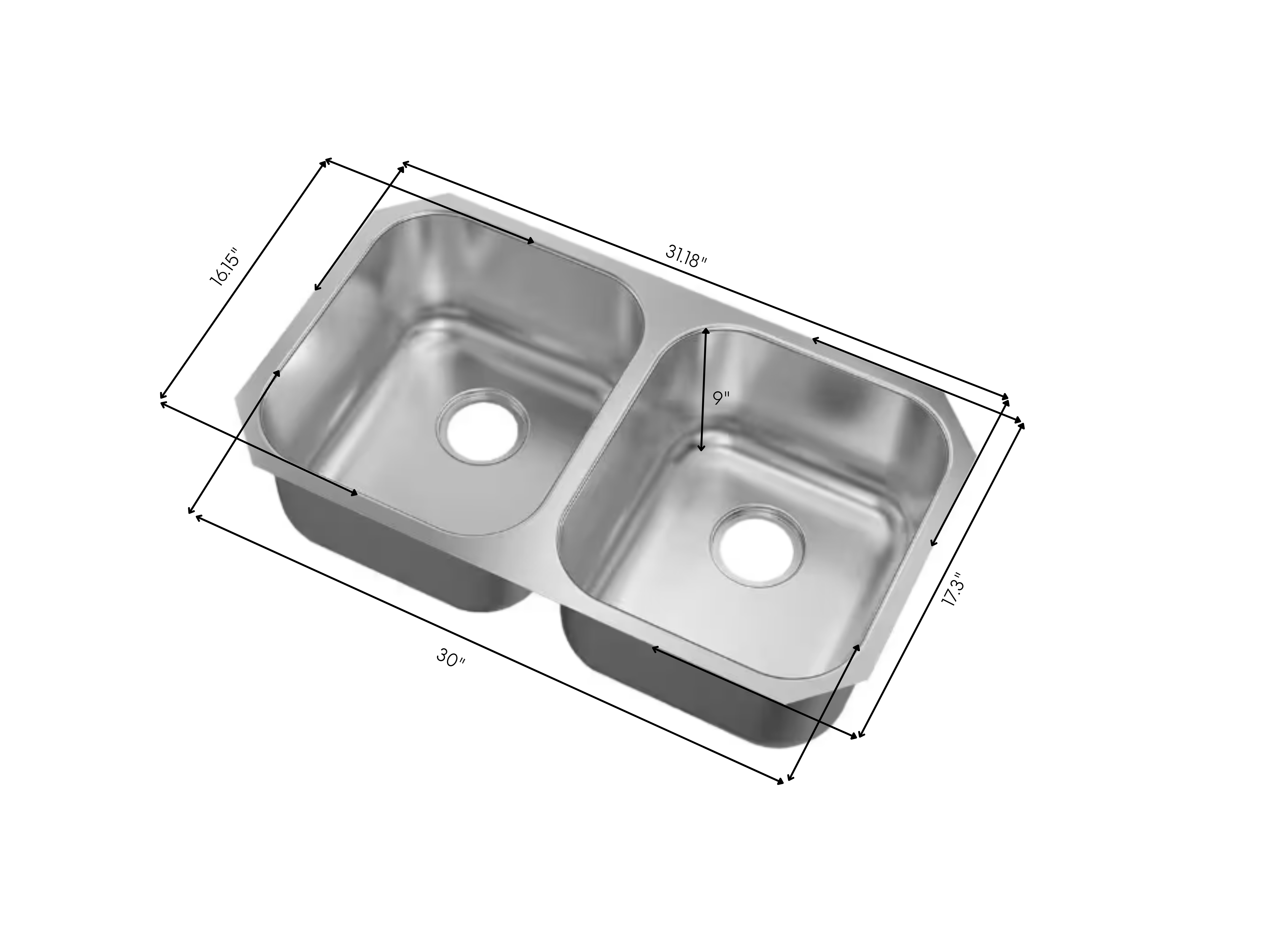 Soho Surfaces - Vente Appareils électroménagers - Évier de cuisine à double cuve 50/50 en acier inoxydable1