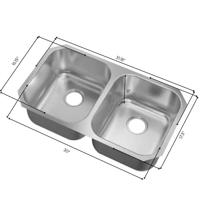 Soho Surfaces - Vente Appareils électroménagers - Évier de cuisine à double cuve 50/50 en acier inoxydable1