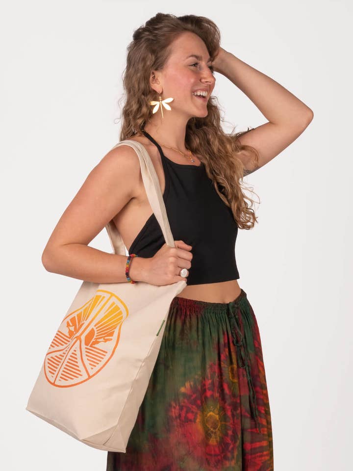 Peace Scene Øko Mulepose - Grafiske Muleposer for engroshandel hos Soul Flower