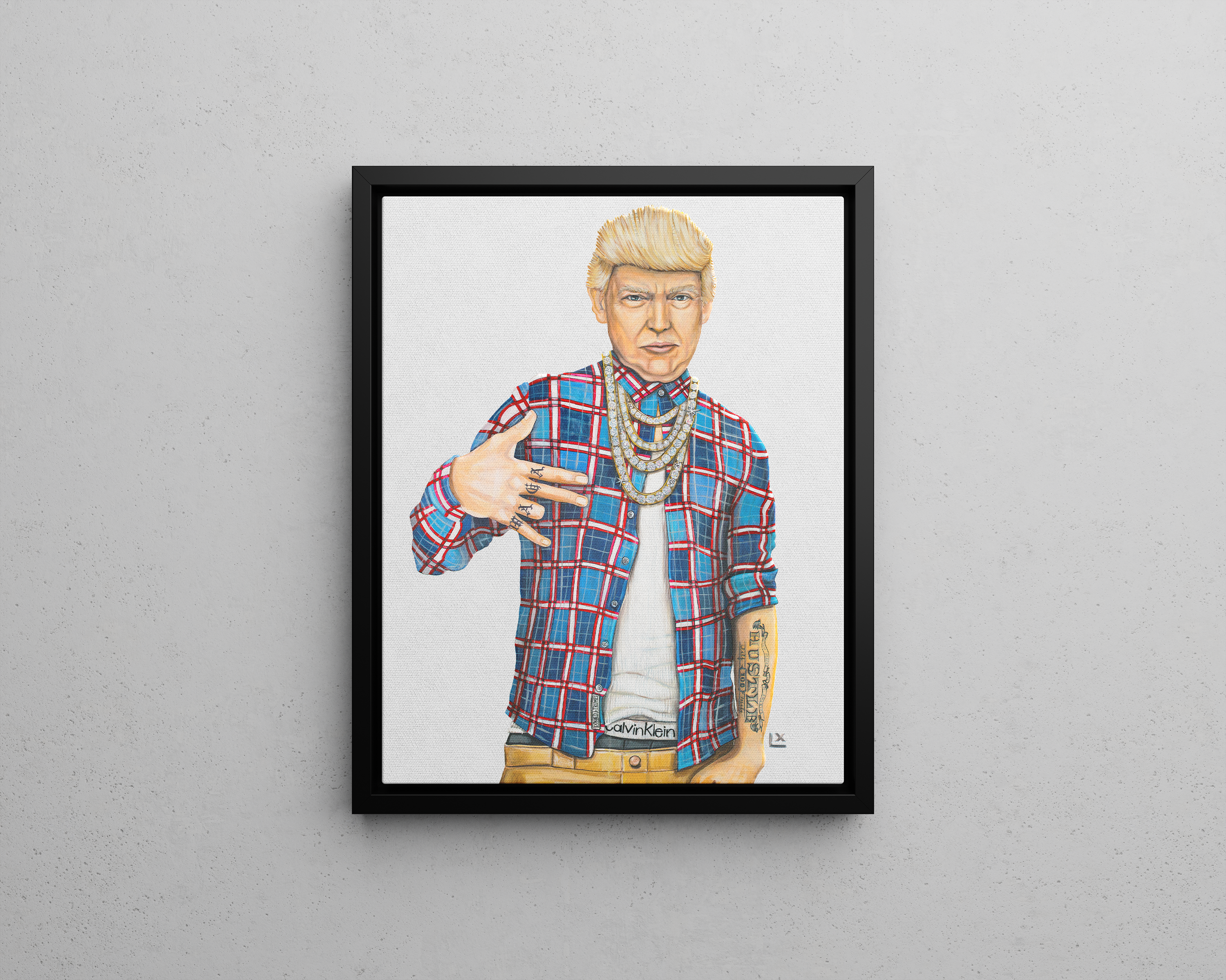 LX Artworks – Impressão artística por atacado – Make America Gangster (Trump) Impressão em tela4