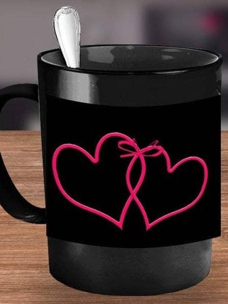 Heart Sign Coffee Mug , Black Coffee Cup for engroshandel hos Sunday Treasures/ Royally Pampered