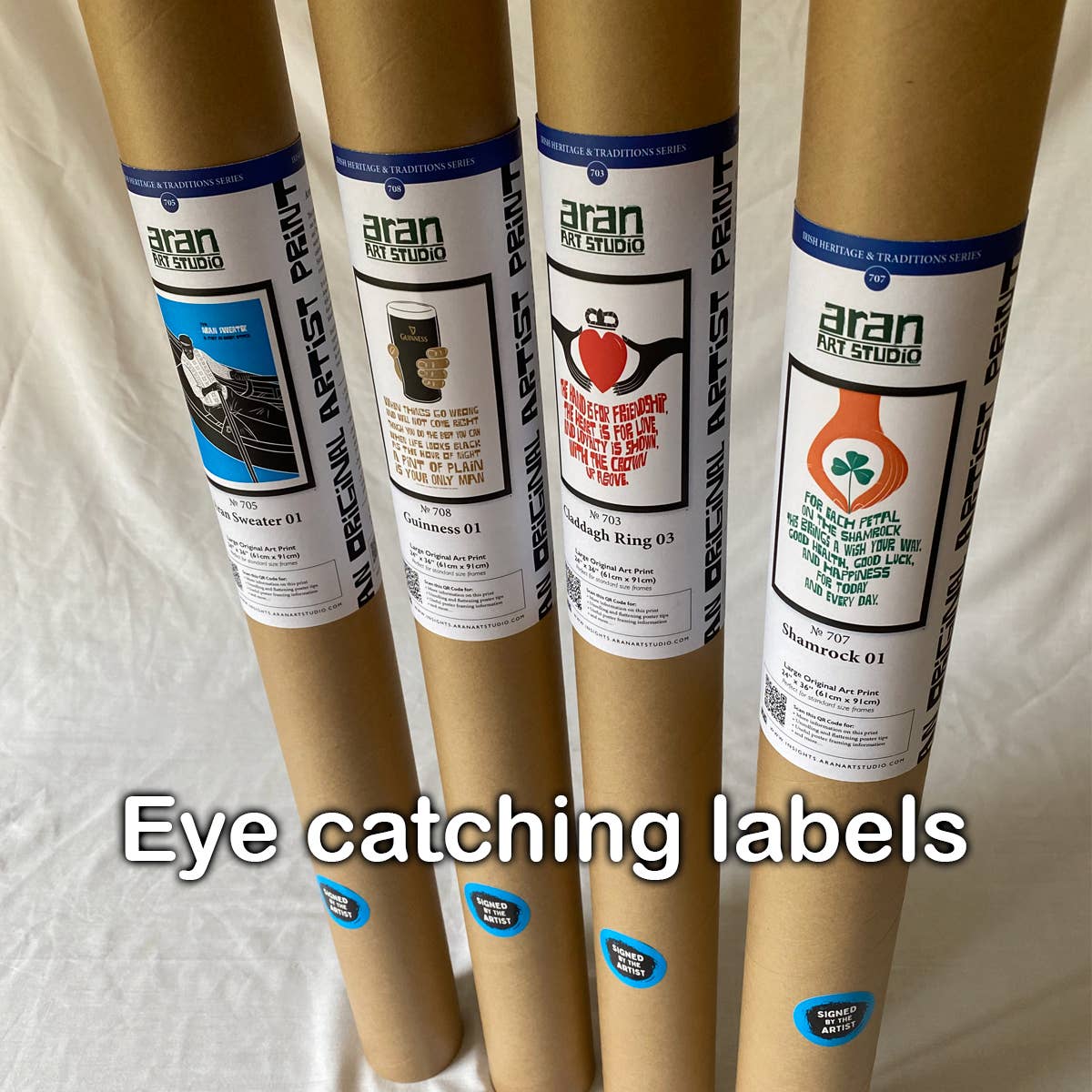 Aran Art Studio - Wholesale Poster - Shamrock Ireland Poster (Original print 24" x 36") Irish4