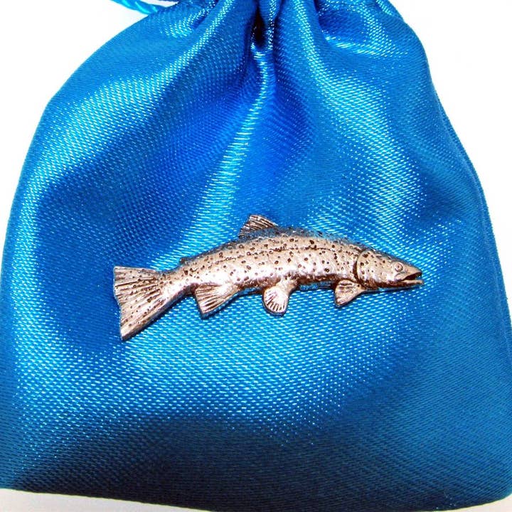 Pageant Pewter – wholesale Lapel pin/button – Rainbow Trout Fish Pewter Pin Badge
