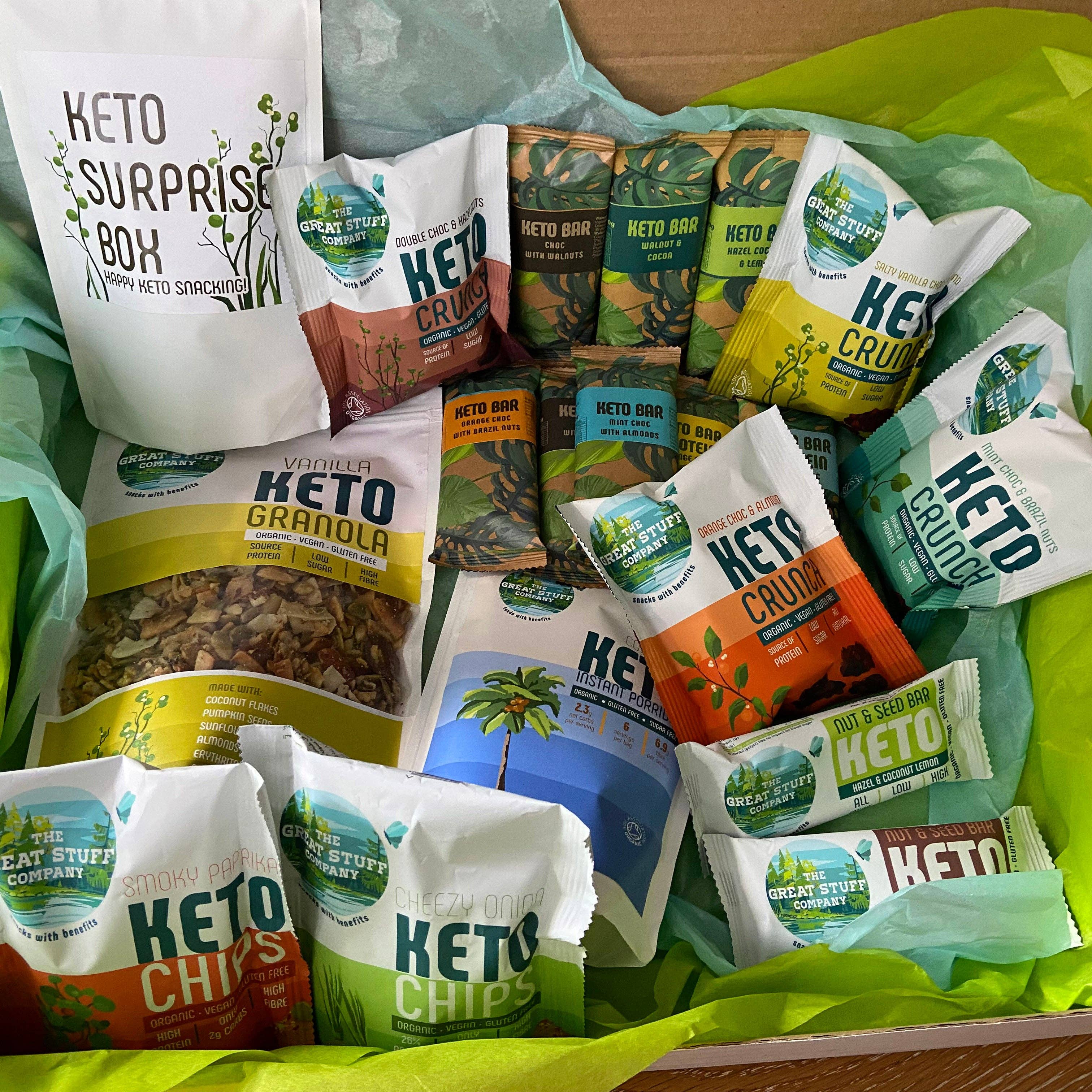 The Great Stuff Company Ltd. – wholesale Gift box – Keto Surprise Gift Box - Wholesome Keto Snacks Selection1