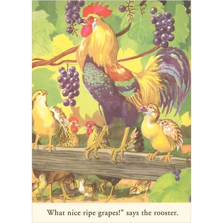 Found Image Press - Wholesale Briefpapier/indexkaartenset - Wenskaart KF-212 Haan met Druiven