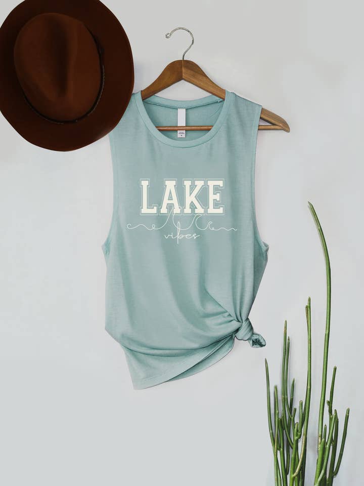 PNTT-Y4783 Lake vibes Printed Graphic tank top for wholesale by PINK NABI