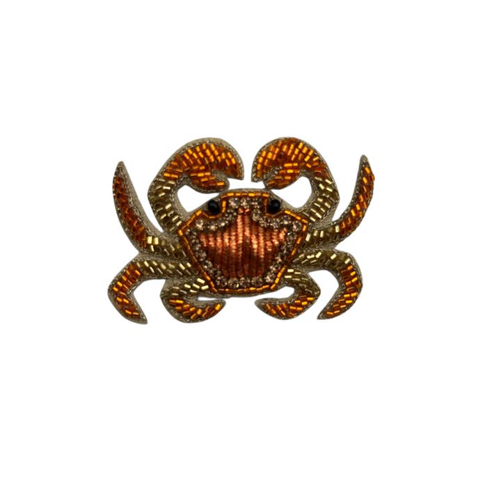 Sixton London - Wholesale Brooch - Crab embroidered brooch / pin