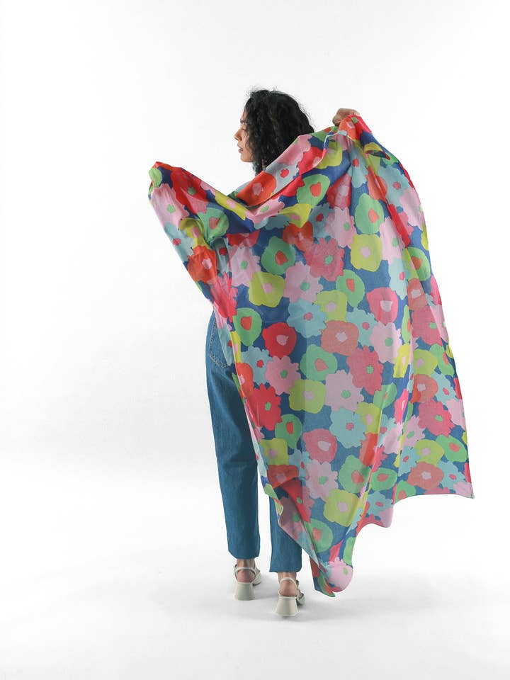 Happy floral pattern scarf for wholesale by MADE IN SENS