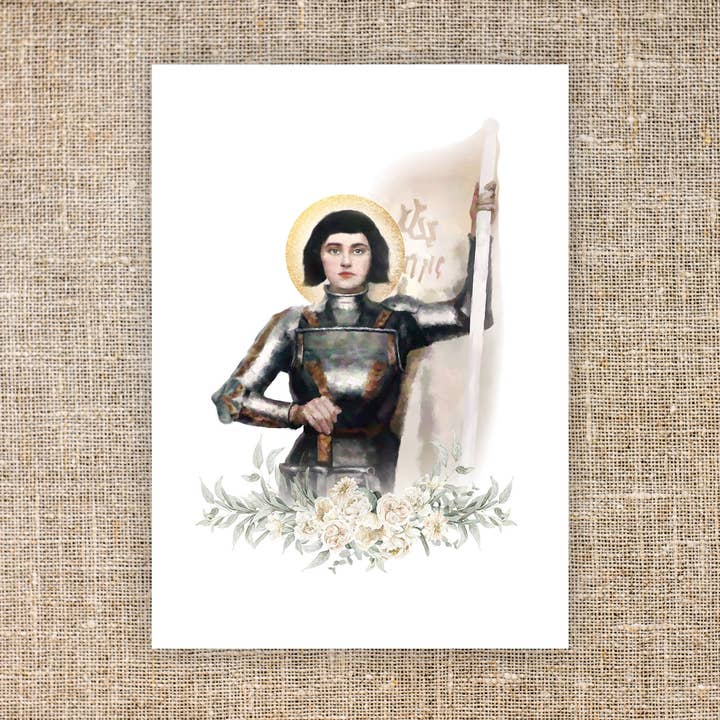 St. Joan of Arc Print for wholesale by Raising Faith Prints