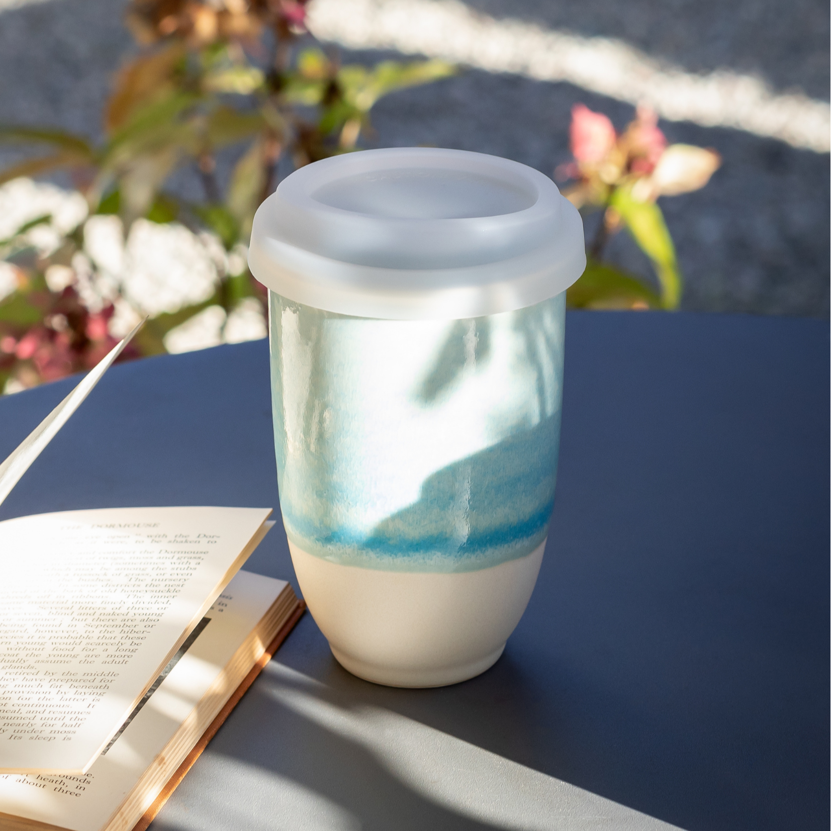 Nova Ceramics Travel Mugs - Wholesale Coffee Mug - Lagoon Ceramic Coffee Cup – 12oz with Lid & Sleeve6