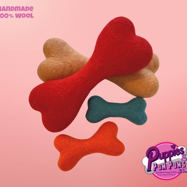 Juguete de fieltro con huesos de para venta al por mayor de Puppies & Pom Poms