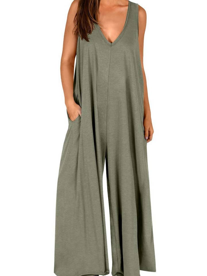 NINEXIS - Wholesale Jumpsuit - Women's - CWSJS0719_SOLID COLOR CASUAL LOOSE POCKET JUMPSUIT8