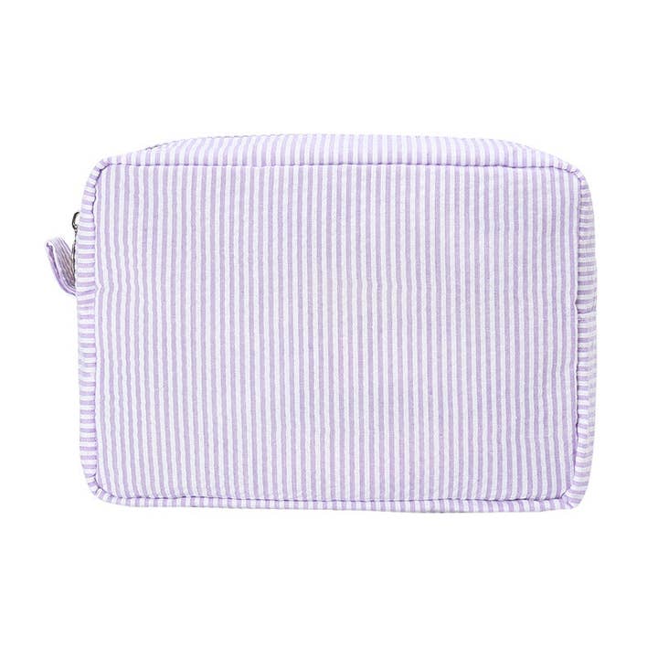 Auraquise - Wholesale Makeup/Cosmetic Bag - Seersucker Striped Makeup Pouch Travel Toiletry Bag3
